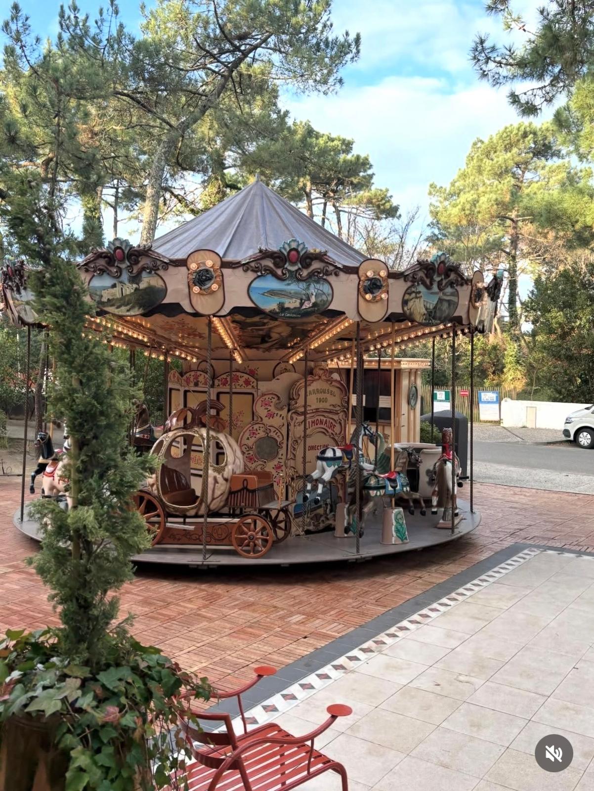 Carrousel 1900 guirlandes dorees et décor traditionnel