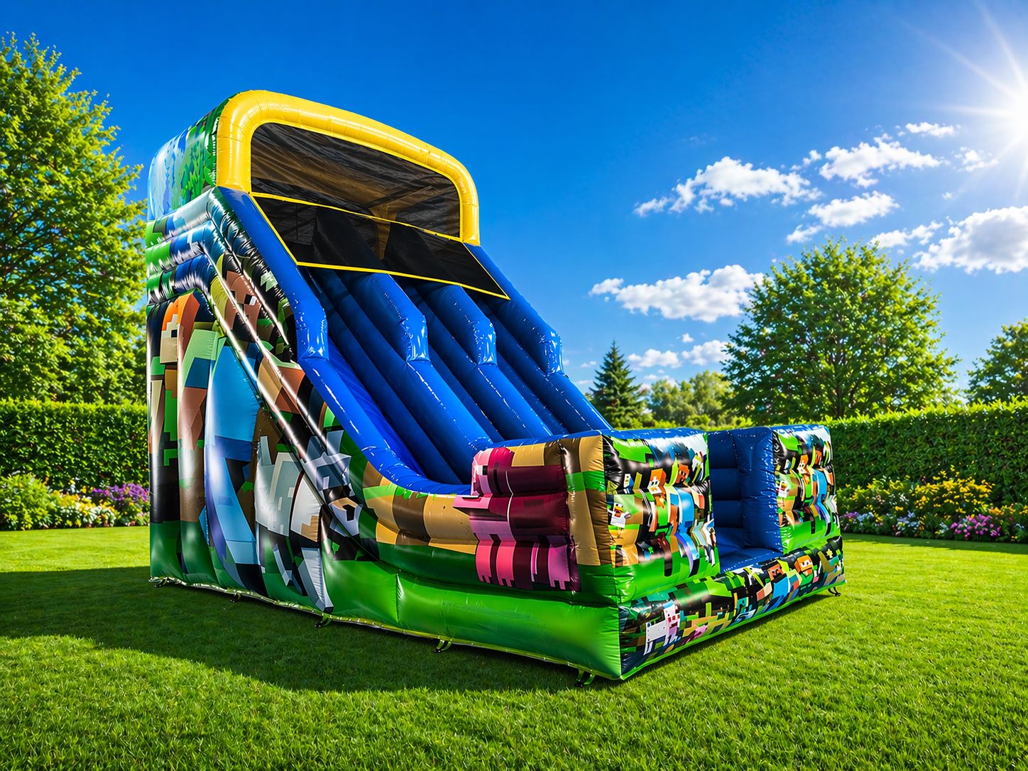 Attraction gonflable colorée pour enfants