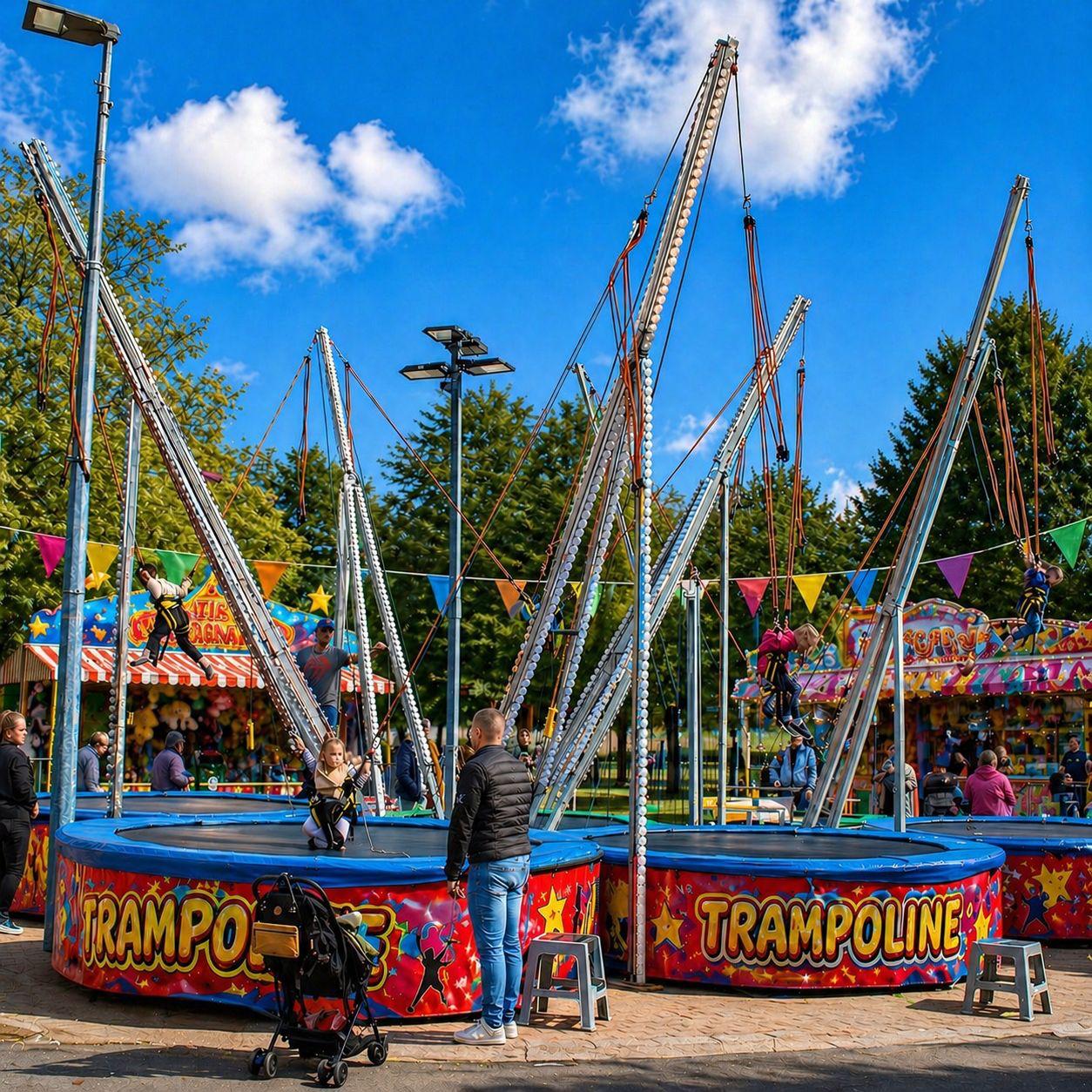 Bungee Trampoline avec enfants en plein air